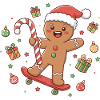 Christmas Skateboard Cartoon