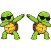 Dab turtle duo with sunglasses