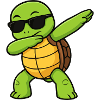 Dab Turtle mit Sonnenbrille
