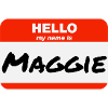 Hej Mit Navn Er Maggie Label Navneskilt