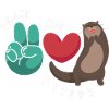 Seeotter Cartoon Frieden Liebe