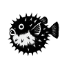 Poisson-globe contrasté avec des épines