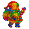 Rainbow Glitter Santa Motif