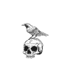 F-CAW-F – Crow on Skull Gothic Design