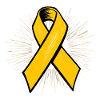Yellow Awareness Ribbon in Comic Style