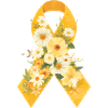 Endometriosis Yellow Ribbon with Flowers Design