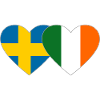 Suède Irlande Drapeau Coeur