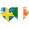 Suède Irlande Drapeau Coeur