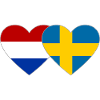 Holland Sweden Flag Hands Heart Shape