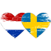Holland Sweden Flag Hands Heart Shape