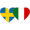 Sweden Italy Flag Hands Heart Shape