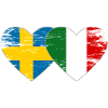Sweden Italy Flag Heart used