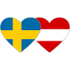 Sweden Austria Flag Heart