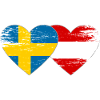Sweden Austria Flag Heart used