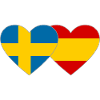 Suède Espagne Drapeau Coeur