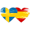 Suède Espagne Drapeau Coeur utilisé