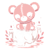 Kawaii Pastel Goth Patched Bear