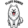 Samoyède Fluff Puissance Mignon Moelleux