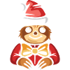 Weihnachtsfaultier mit Mütze und Schleife