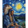 Indianerhøvding Van Gogh-stil stjerneklar nat