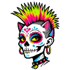 Punk Neon Skull