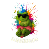 Farbfroher Frosch mit Spektrum