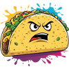 Angry Taco Cartoon Splash