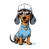 Dachshund Hoodie with Sunglasses