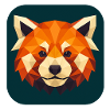 Red Panda Head Low Poly