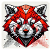 Geometric Red Panda Polygon