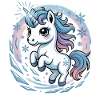 Einhorn Shirt mit Schneeflocken