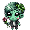 Cuddly zombie with rose