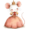 Maus Prinzessin im rosa Kleid Kinderdesign