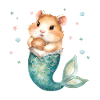 Mignon hamster sirène enfants design