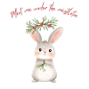 Lapin sous gui Conception de Noël