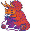 Knit Dino Triceratops Neon Gradient
