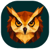 Geometric Owl Head Polygon Art