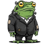 Frog scientist in suit Halloween