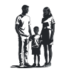 Family of 3 - Cool Silhouette Logo