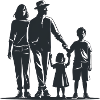Family of 4 - Cool Silhouette Logo