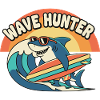 Wave Hunter Shark Surf Sunset