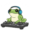 Funkin' Frog DJ in Headphones