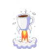 Coffee Rocket Moon Flight