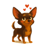 Chihuahua Cartoon Dog in Love