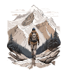 Wanderer vor Berggipfel