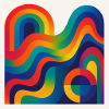 Regenbogenwellen Farbkunst