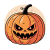 Masked pumpkin with menacing gaze