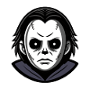 Evil halloween mask monochrome hoodie