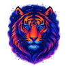 Neon Tiger Kunst Design – Wilder Blick