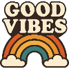 Retro Regenbogen Positive Energie